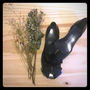 Salvatore Ferragamo Black Bow Jelly Flats